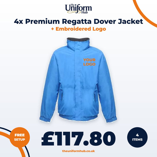 4x Premium Regatta Dover Jacket + Embroidered Logo