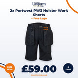 2x Portwest PW3 Holster Work Shorts + Free Logo thumbnail 1