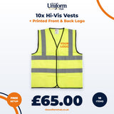 10x Hi-Vis Vests + Printed Front & Back Logo thumbnail 1