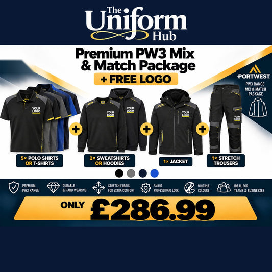 Premium PW3 Mix & Match Package With Stretch Trouser + Free Logo