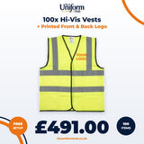 100x Hi-Vis Vests + Printed Front & Back Logo thumbnail 1