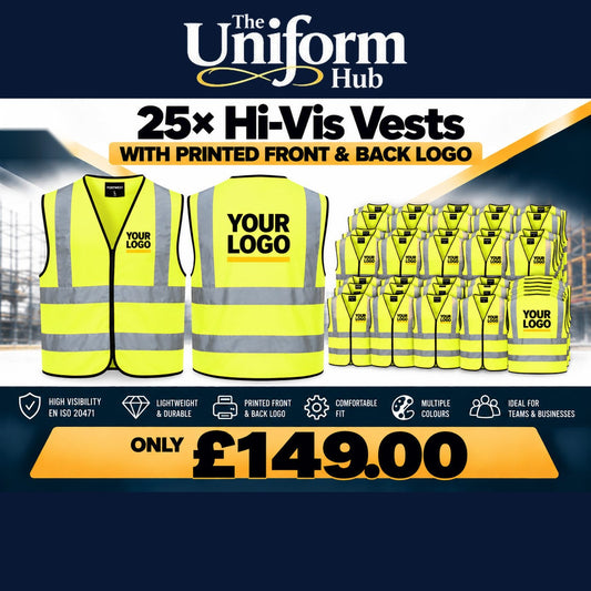 25x Hi-Vis Vests + Printed Front & Back Logo