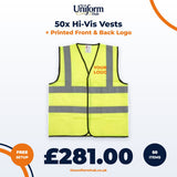 50x Hi-Vis Vests + Printed Front & Back Logo thumbnail 1