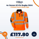 4x Xenon Hi-Vis Rugby Shirt + Printed Front & Back Logo thumbnail 1