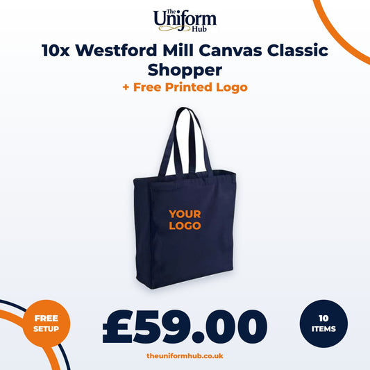 10x Westford Mill Canvas Classic Shopper + Free Printed Logo