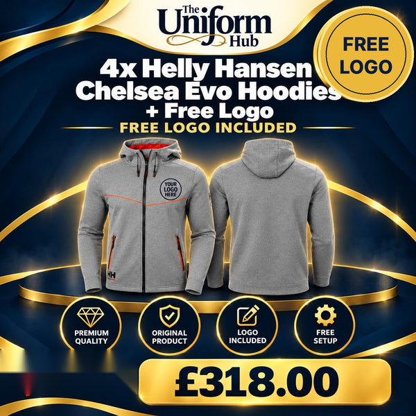 4x Helly Hansen Chelsea Evo Zip Hoodies + Free Logo