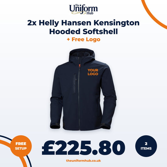 2x Helly Hansen Kensington Hooded Softshell + Free Logo