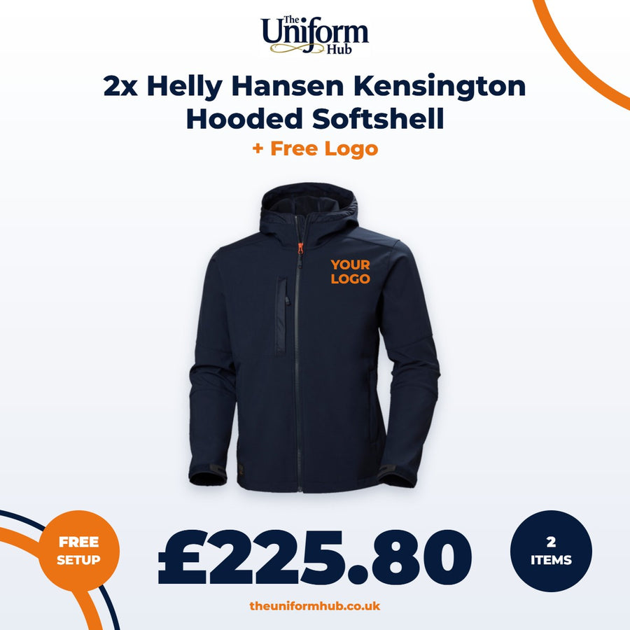 2x Helly Hansen Kensington Hooded Softshell + Free Logo