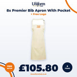 8x Premier Bib Apron With Pocket + Free Logo thumbnail 1