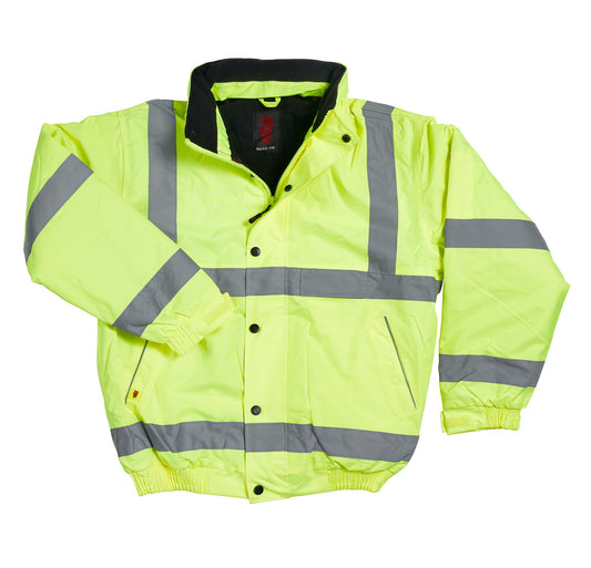 Warrior Hi-Vis Fleece Lined Bomber Jacket