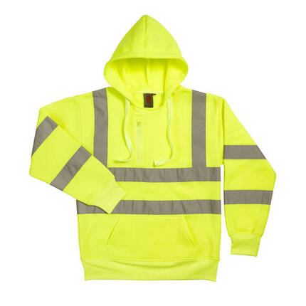 Warrior Hi Vis Hooded Pull On Sweatshirt