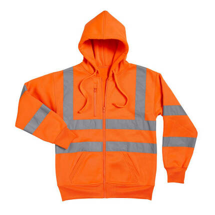 Warrior Hi Vis Hooded Zip Sweatshirt