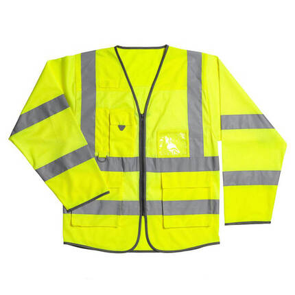 Warrior Hi Vis Long Sleeve Executive Mesh Waistcoat