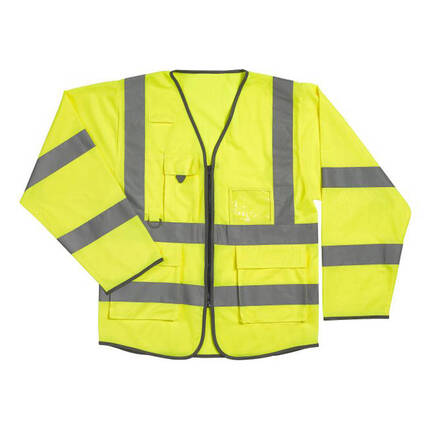 Warrior Hi Vis Long Sleeve Executive Waistcoat